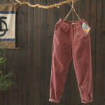 Johnature velvetist p&uuml;ksid naistele elastne v&ouml;&ouml;koht &uuml;hev&auml;rvilised p&uuml;ksid kevadised naiste riided taskud vabaaja p&uuml;ksid XL