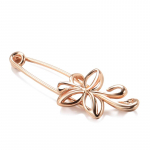 Kullav&auml;rvi vasest minimalistlik lillen&otilde;elaga pross naiste peole, pulmadeks, moodsad ehted, peen tudengit&uuml;druku ebatavaline pross