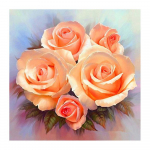 DIY 3D Teemantmaali Lilled Tikand Ristk&auml;sit&ouml;&ouml; Kodukaunistus Full Round 20x20CM