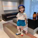 T&uuml;drukute preppy stiilis &uuml;likond Baby Fruit tr&uuml;kitud l&uuml;hikeste varrukatega p&uuml;ksid laste kaheosaline &uuml;likond 80cm punane