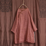 Johnature naiste vintage s&auml;rgid Tops Nupp &uuml;hev&auml;rvilised pluusid Kevadine Hiina stiilis n&ouml;&ouml;p Pehmed naiste s&auml;rgid One Size oranž