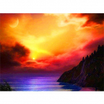 5D DIY Teemantmaaling Maastiku P&auml;ikeseloojang Rhinestone Art Pilt T&auml;ielik &uuml;mmargune Teemanttikandid Rhinestone Mosaiic Kingikomplekt Full Round 20x30CM