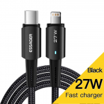 Essageri USB C-kaabel iPhone'i jaoks 14 13 12 11 Pro Max XS 27W kiirlaadimiskaabel C-t&uuml;&uuml;pi valgustuskuup&auml;eva juhtmega IPadi Macbooki jaoks 0.5m