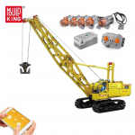 MOLD KING Tehnilised ehitusm&auml;nguasjad poistele APP RC Mootoriga roomikkraana klotsid kokku klotsid lastele j&otilde;ulukingid kollane