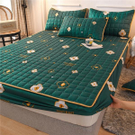 Moodne tr&uuml;kitud kattemadrats, paks tepitud kattemadrats 300TC 100% puuvill alternatiivse udut&auml;idisega 25 cm s&uuml;gav tasku, 12 v&auml;rvi Mattress Cover 100x200cm roheline