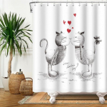 Naljakas du&scaron;ikardinad Vannitoa kardin konksudega Dekoratsioon Veekindel kassikoer 3d vann 180*180cm loominguline du&scaron;ikardin W180xH200cm