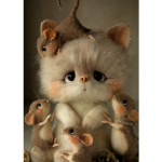 5D DIY Teemantmaaling Hiire ja Kassi Teemanttikandid T&auml;ismosaiigikomplektid Ristpistes Kodukaunistus K&auml;sitsi valmistatud kingitused Round 20x30cm