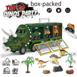 Muusika Valgustus Dinosauruste auto transport veoauto Tagasit&otilde;mmake dinoauto s&otilde;iduk konteiner panipaik Mudel Lapsed M&auml;nguasjad Poisid Lastele S&uuml;nnip&auml;evakingitus box-packed roheline
