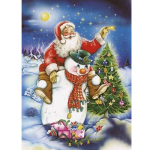 J&otilde;uluvana DIY 5D Teemantmaal, T&auml;is&uuml;mmargune puur j&otilde;ulude Teemont Tikkimiskomplektid Kingitus Seinakunst Full Round 20x30CM