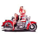 Les Tr&eacute;sors De Lily [R7017] - Vintage retro  American Dream  metallist tahvel - 40x30 cm (Pin up-mootorratas) punane
