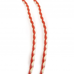 Les Tr&eacute;sors De Lily [R4046] - punutud terasn&ouml;&ouml;r 'Leather' punane valge - 45 cm 4 mm punane