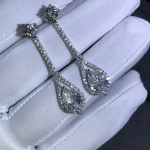 925 Sterling Silver 3x 2ct D V&auml;rv Loodud moissanite pulmakihlus Kohandatud rippk&otilde;rvar&otilde;ngad peened ehted valge