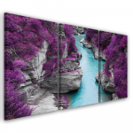 Kolmeosalise pildiga l&otilde;uendiprint Purple Landscape Stream 60x40 lilla