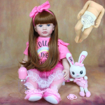 Reborn Baby Girl Doll Realistlik m&auml;nguasi, silikoonist keha, 55 CM 22 tolli pikkade juustega Printsess V&auml;ikelapse Bebe j&otilde;ulukingid