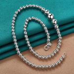 925 h&otilde;bedane helmestega kett, 18-tolline kaelakee meestele, naiste moes v&otilde;luv ehted 45cm