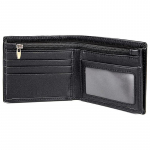 BISON DENIM Vintage RFID-d blokeeriv meeste rahakott Ehtsast nahast suure mahutavusega l&uuml;hikese disainiga kaardihoidja rahakott must