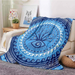 Evil Eye tekk T&uuml;rgi nazari spirituaalse kunsti tekk vana sajandi keskpaiga flanelltekk diivan Tooli tekk reisitekk 75cm x 90cm
