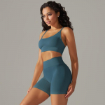 Nessaj suvine joogakomplekt Naiste treeningkost&uuml;&uuml;mid &Otilde;mblusteta Push Up rinnahoidja k&otilde;rge v&ouml;&ouml;kohaga l&uuml;hikesed p&uuml;ksid J&otilde;usaali spordir&otilde;ivad M