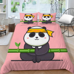 3D Panda voodipesukomplekt Multikas loomade tekikott ja padjap&uuml;&uuml;r AU/EL/DE/UK/US T&auml;issuuruses kodukaunistus Baby 100x135cm
