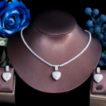 CMM CZ tsirkoonist Brasiilia kullav&auml;rvi s&uuml;damekujuline ripats kaelakee ja k&otilde;rvar&otilde;ngas Moodne naiste pulmapeo ehete komplekt kuld