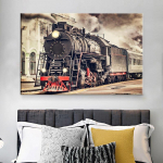 Klassikalised rongid Auruvedur L&otilde;uendimaaling Plakatid ja tr&uuml;kised Seinakunstipildid elutoa kodukaunistamiseks Ilma raamita 40*80cm