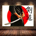 Abstraktne Kendo Jaapani Samurai Fitness Sport Plakat Prindib L&otilde;uendimaalid V&otilde;itlus V&otilde;itlus Seinakunstipildid Kodu j&otilde;usaali sisustus 21x30 No Frame