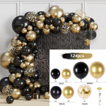 Mustkuldne &otilde;hupall Garland Arch Kit Lateks Konfeti &otilde;hupall Palju &otilde;nne 30 40 50 aasta vanuseks s&uuml;nnip&auml;evapeo kujundusega s&uuml;nnip&auml;evaks Set white