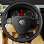 Kohandatud auto rooliratta punutise kate ehtne nahk sobib Volkswagen Passat B6 Golf 5 Mk5 VW Jetta 5 Mk5 Tiguan jaoks Red Blue Thread
