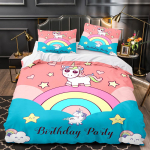 3D Unicorn tr&uuml;kitud voodipesukomplekt, magamistoa tekk ja padjap&uuml;&uuml;r 2 tk/3 tk AU240 * 270 &uuml;lisuur kodukaunistus Baby 100x135cm