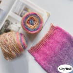 50 g/rulli vikerkaarel&otilde;ng Pehmed l&otilde;ngad mitmev&auml;rvilised segatud gradiendiga v&auml;rvilised heegeln&ouml;&ouml;rid