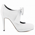 Naiste platvorm sametist pulmapeo pumbad Butterfly Bowknot Flock Seksikad k&otilde;rged kontsad &uuml;mmarguse varbaga kingad 35 valge