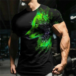 3D loomade tr&uuml;kitud T-s&auml;rk meestele Suvine kvaliteetne avara l&uuml;hikeste varrukatega Hip Hop Trend Vintage r&otilde;ivad Vaba kaelusega sporditopsid 4XL