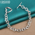 925 Sterling Silver Circle K&auml;ev&otilde;ru Naiste ja meeste v&otilde;luv ehted 20cm