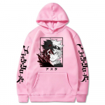 Black Clover Anime meeste kapuutsiga kampsun Harajuku Manga Asta suur talvine pikkade varrukatega t&auml;nava pullover M roosa