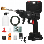 21 V juhtmeta kaasaskantav autopesumasin elektriline k&otilde;rgsurvepesur 24,5 baari autopesujaama kastmine 1pcs Battery & UK Plug must