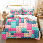 3D ehitusklotsivoodipesukomplekt M&auml;nguasjade tekikott Padjap&uuml;&uuml;r 2/3 S&uuml;nnip&auml;evakingitus DE135 * 200 Poiste tuba T&auml;issuurus Kiiresti kuivav Pehme Kodutekstiil Baby 100x135cm