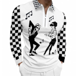 Polos&auml;rgid Meeste pikkade varrukatega mood Koomiksitegelaste prindiga Uus meeste polos&auml;rk pikkade varrukatega lukuga T-s&auml;rk top XS valge