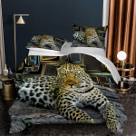 kemila King of the Forest Tiger Leopard 3D tekikate ja padjap&uuml;&uuml;r Voodi kaheinimesevoodi komplekt Digitaalne printimine AU single 140x210