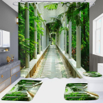 4 tk Mandala lossi arhitektuur Euroopa stiilis du&scaron;ikardinate komplektid vannitoa jaoks libisemiskindlad vannitoavaibad kaas WC kate vannimatt