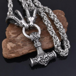 Viikingite retro lambapea kaelakee, skandinaavia m&uuml;toloogia vasararipatsiga kaelakee, meeste punk-hiphopi peotarvikud, s&uuml;nnip&auml;evakingitus s&otilde;pradele h&otilde;be