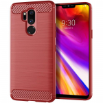 P&otilde;rutuskindel silikoon&uuml;mbris LG G7 Thinq G7 One jaoks s&uuml;sinikkiust &uuml;mbrised telefonile lg g7+ thinq LG X5 Q9 One harjatud tekstuuriga telefoni kaas LG G7 Thinq
