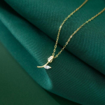 P&auml;ris 925 Sterling h&otilde;be moodne magus kuldne tulbi l&auml;ikiv CZ kaelakee naistele pulmapeo peen ehe kingitus DA2372 46-50.5cm kuld