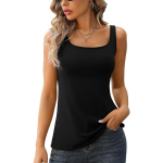 Charmleaks naiste topp sisseehitatud polsterdatud rinnahoidjaga, reguleeritava laia rihmaga Camisole puuvillased Cami s&auml;rgid S