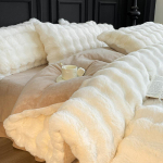 Kerge luksuslik tippklassi k&uuml;&uuml;liku samet neljaosaline talvine paksendatud soe kahepoolne sametpiim sametine tekikate antistaatiline voodipesu 1.5m fitted sheet 4PCS