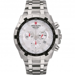 Swiss Alpine Military, Grovana Star Fighter Chronograph H&otilde;bedane sihverplaadiga kvarts 7043.9132 100M meeste k&auml;ekell