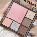 Multifunktsionaalne Gradient kuuev&auml;rviline lauv&auml;rvipalett Pearlescent Matte Fine Shimmer Highlighter Finishing lauv&auml;rvipalett 6.5g