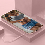 Luksuslik kaetud TPU telefoni&uuml;mbris koos kaelapaelaga Xiaomi Poco F1 F3 F4 F5 M3 M4 M5 X3 X4 X5 PRO 11 Lite 11T 12T 13T A32 Hot Girl Twerk It Swag Art Design jaoks Xiaomi Poco F1