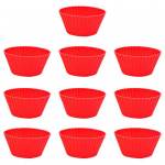 10 tk k&uuml;psetustass Korduvkasutatavad silikoonist koogitopsid Mittenakkuvad, kergesti puhastatavad kuumakindel koogivorm pidup&auml;evadeks punane