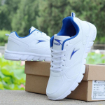 Kevadised ja s&uuml;gisesed nahast pinnaga tossud veekindlad vabaajajalatsid Valged jooksujalatsid Tudengite moodsad kingad Valged tossud Unisex kingad Tennis 41