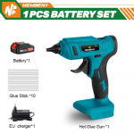 100 W 280&deg;C juhtmeta kuumsulamliimip&uuml;stol, kaasaskantav, taaslaetav 10 tk 11 mm liimipulkadega DIY remondit&ouml;&ouml;riist Makita 18 V aku jaoks 1xBattery Set
